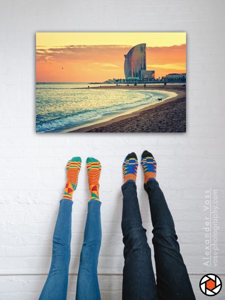 The most beautiful beach of Barcelona as a canvas picture for your home.