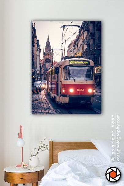 The Prague Tatra T3 as a canvas picture for your home.