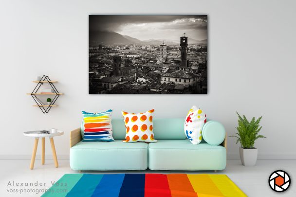 Lucca Italy as a tasteful canvas picture for your home.