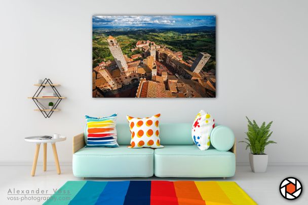 San Gimignano Italy: This canvas print will put a smile on your face every day.