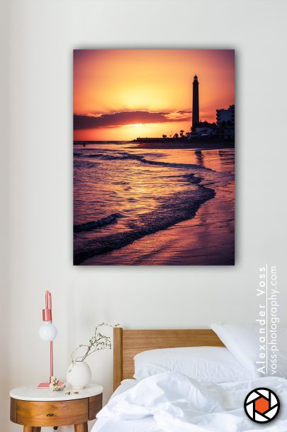 The Maspalomas Lighthouse as a beautiful canvas picture for your home.