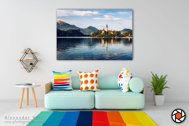 Slovenia Lake Bled as a canvas picture will put a smile on your face every day.