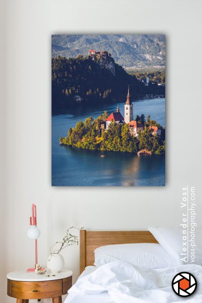 Lake Bled as a canvas picture for your home.