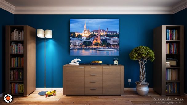 Budapest Skyline as a canvas picture will put a smile on your face every day.