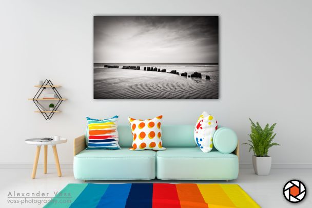 This North Sea Impression as a canvas picture will put a smile on your face every day.