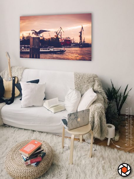 Hamburg Harbour as a beautiful canvas print for your home.